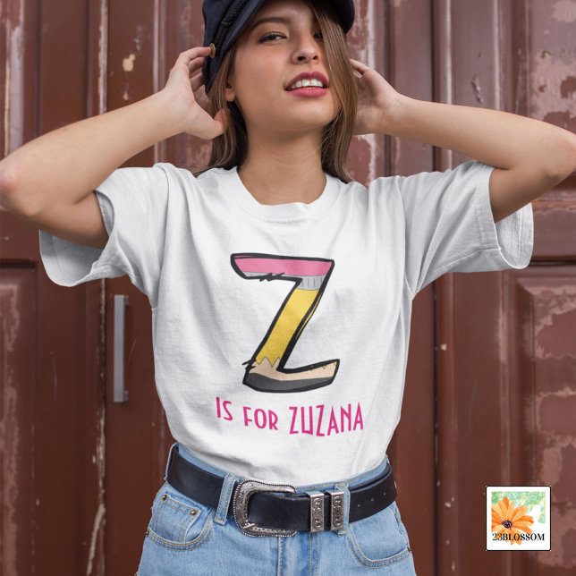Personalized Back to School Alphabet Z Toddler T-shirt (Creator Uploaded)