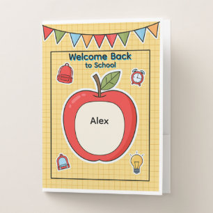 Personalized Back to School Apple Pocket Folder