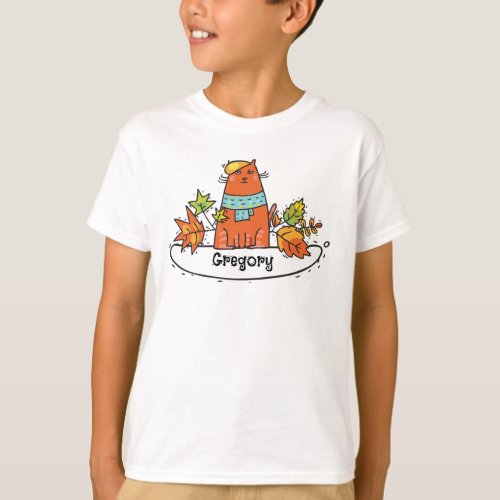 Personalized Back to School Autumn Boys T Shirt