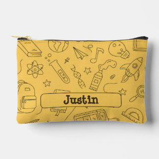 Personalized Back to School Backpack & Doodles Accessory Pouch
