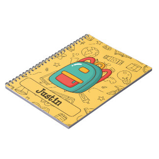 Personalized Back to School Backpack & Doodles Notebook
