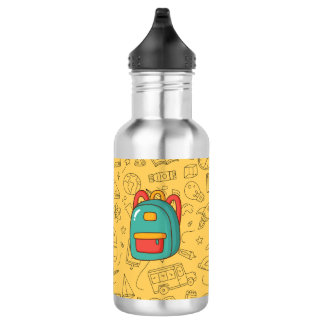 Personalized Back to School Backpack & Doodles Stainless Steel Water Bottle