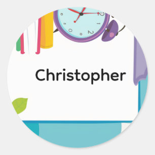 Personalized Back to School Books Name Stickers