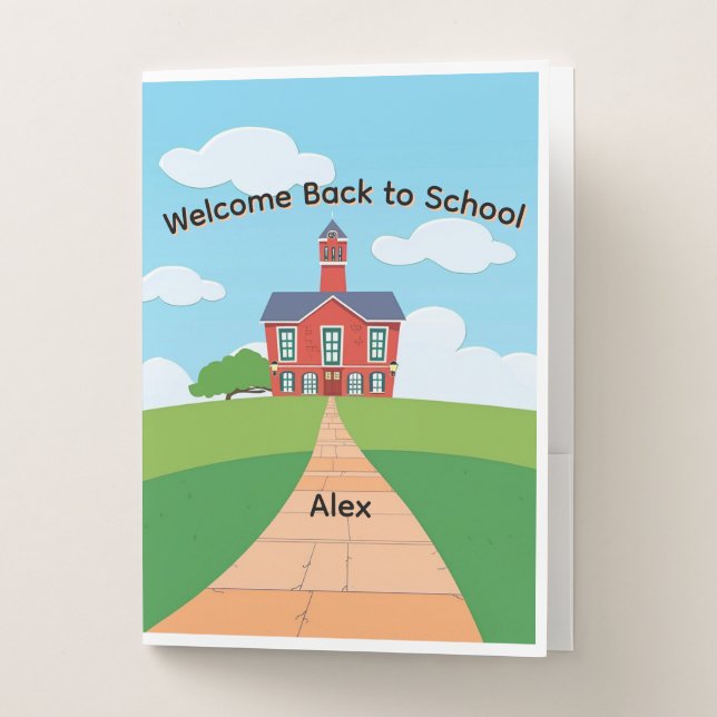 Personalized Back to School Building Pocket Folder (Front)