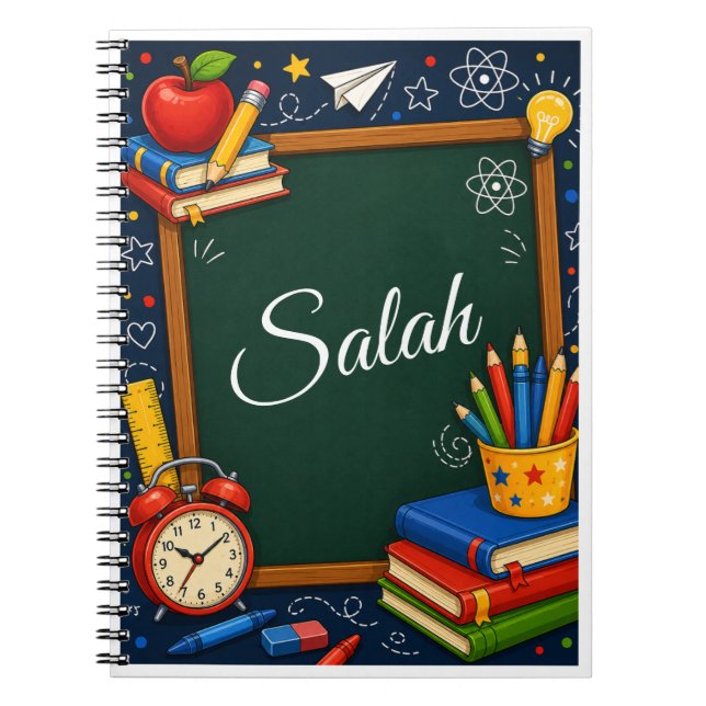  Personalized Back to School Chalkboard Notebook (Front)