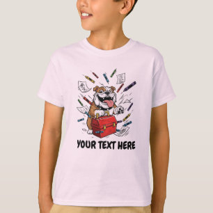 Personalized Back to School Custom Text & Cute Dog T-Shirt