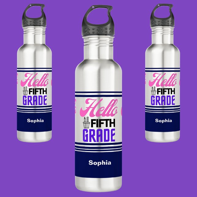 Personalized Back To School Fifth Grade  Stainless Steel Water Bottle (Creator Uploaded)