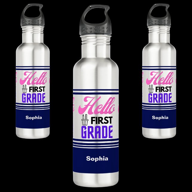 Personalized Back To School First Grade  Stainless Steel Water Bottle (Creator Uploaded)