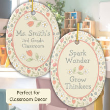 Personalized Back‑to‑School Floral Teacher