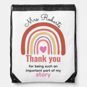 Personalized Back To School for Teachers Students Drawstring Bag