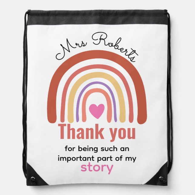 Personalized Back To School  for Teachers Students Drawstring Bag (Front)