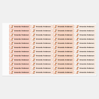Personalized Back to School Fox Name Stickers