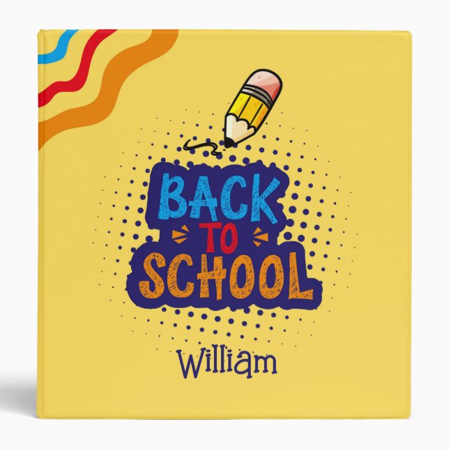 Personalized "Back To School" Fun Doodle Binder (Front)