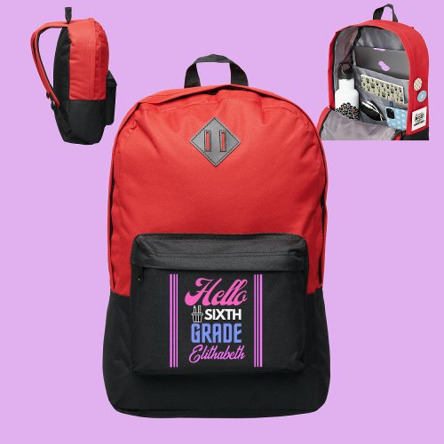 Personalized Back To School Hello 6TH Grade Port Authority Backpack