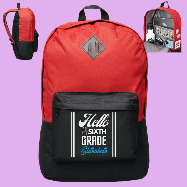 Personalized Back To School Hello 6TH Grade Port Authority® Backpack (Creator Uploaded)