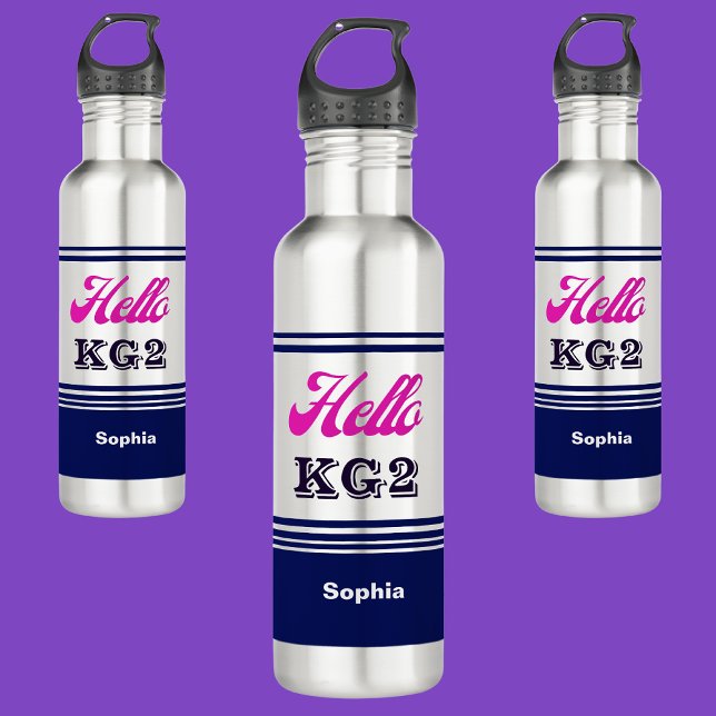 Personalized Back To School Hello KG2  Stainless Steel Water Bottle (Creator Uploaded)