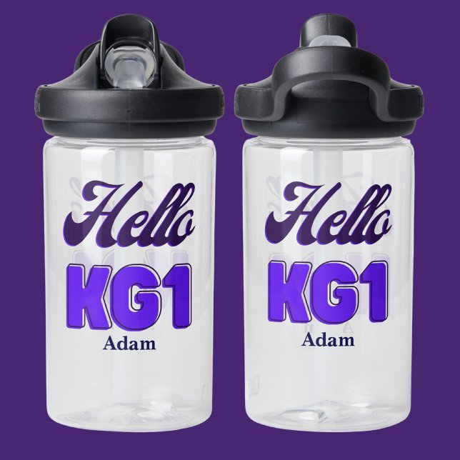 Personalized Back To School, KG1, Hello Kg1 Water Bottle (Creator Uploaded)