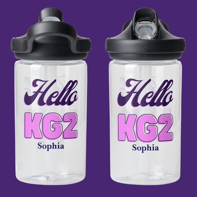 Personalized Back To School, KG2, Hello Kg2 Water Bottle (Creator Uploaded)