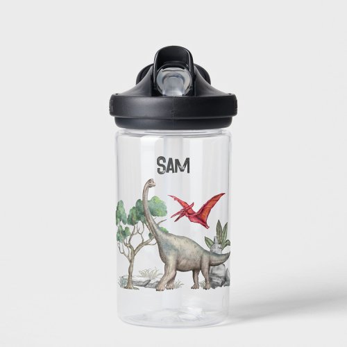 Personalized Back to School Kids Dinosaur Water Bottle