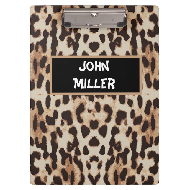 Personalized Back to school leopard skin Clipboard (Front)