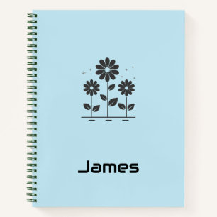 Personalized Back to School – Minimalist Floral Notebook