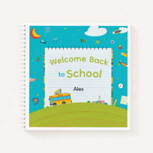 Personalized Back to School Notebook School Bus
