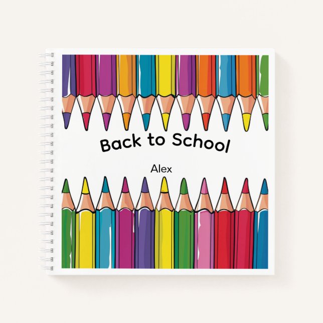 Personalized Back to School Notebook with Pencils (Front)