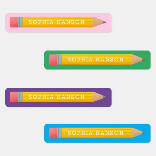 Personalized back to school pencil labels