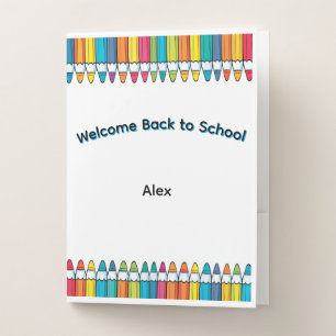Personalized Back to School Pencil Pocket Folder