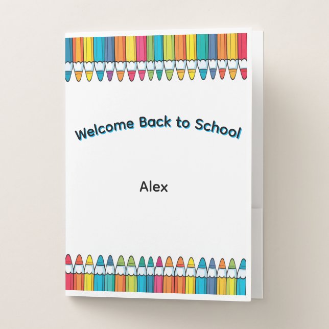 Personalized Back to School Pencil Pocket Folder (Front)