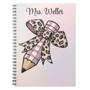 Personalized back to school Pencil with bow  Notebook