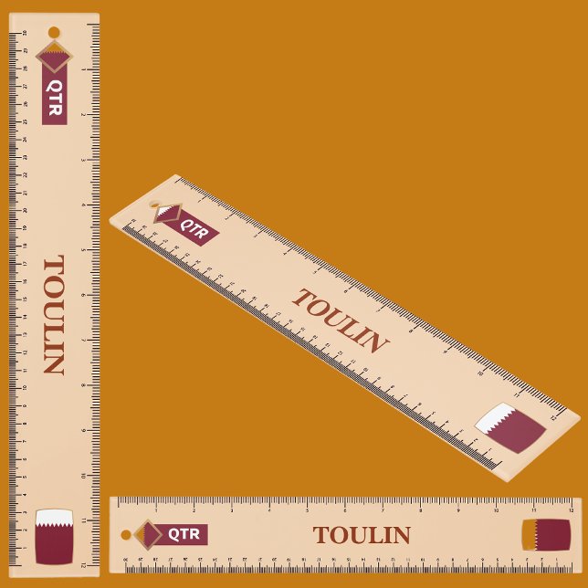 Personalized Back To School Qatar Flag Ruler (Creator Uploaded)