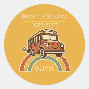 Personalized Back to School Round Stickers