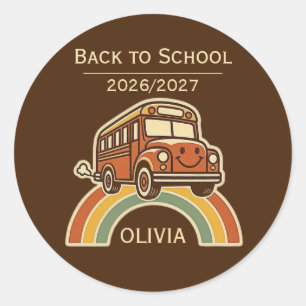 Personalized Back to School Round Stickers
