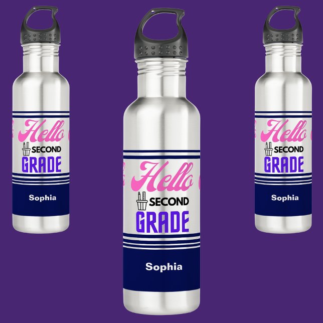 Personalized Back To School Second Grade  Stainless Steel Water Bottle (Creator Uploaded)