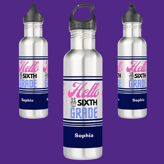 Personalized Back To School Sixth Grade  Stainless Steel Water Bottle (Creator Uploaded)