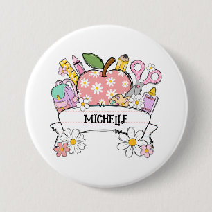 Personalized Back-to-School Supplies with Apple Button