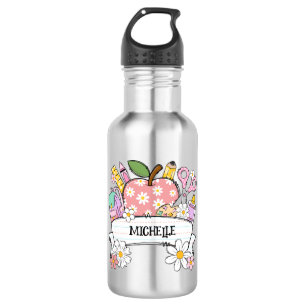Personalized Back-to-School Supplies with Apple Stainless Steel Water Bottle