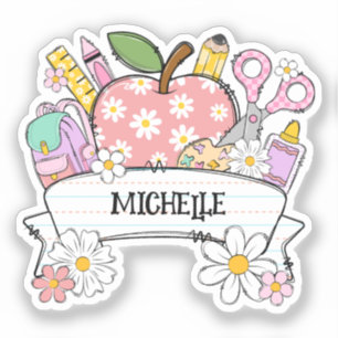 Personalized Back-to-School Supplies with Apple Sticker