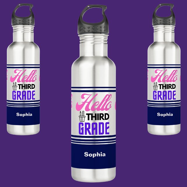 Personalized Back To School Third Grade  Stainless Steel Water Bottle (Creator Uploaded)