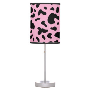 Personalized Background Colors Cow Print Pattern Table Lamp