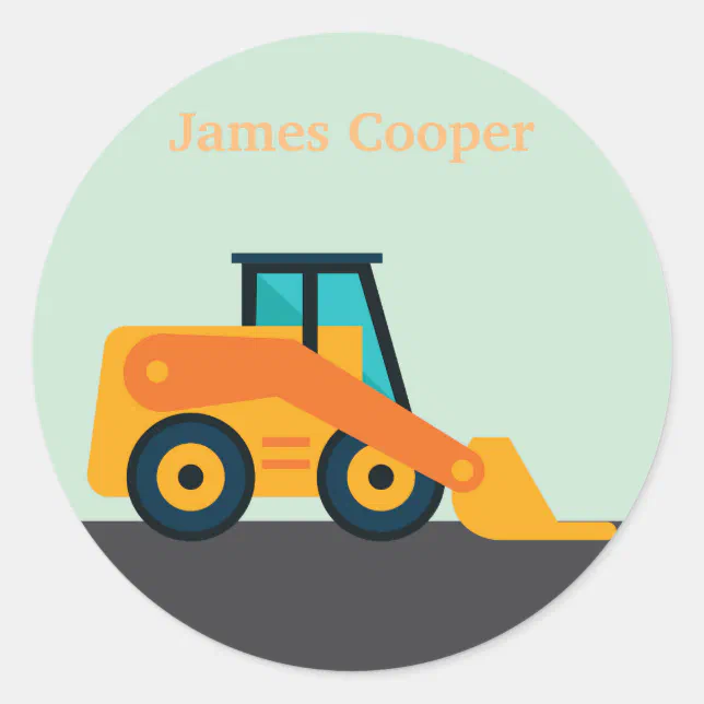 Personalized Backhoe Stickers | Zazzle