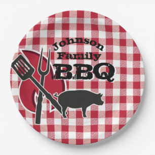 Personalized Backyard BBQ Picnic Disposable Plates