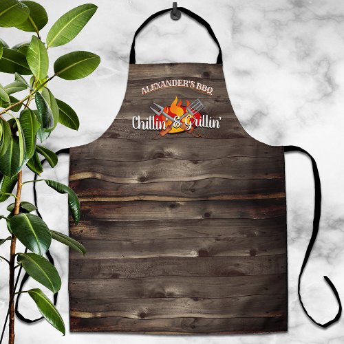 Personalized Backyard Chillin and Grillin BBQ Apron