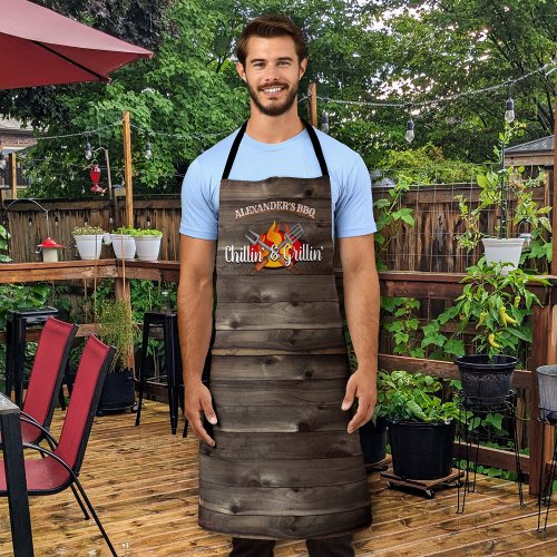 Personalized Backyard Chillin and Grillin BBQ Apron