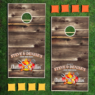 Personalized Backyard Chillin' and Grillin' Cornhole Set