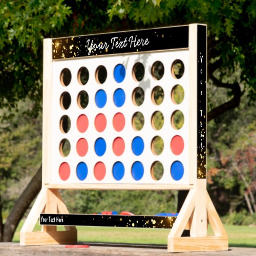 Personalized Backyard Outdoor Game Gold Glitter Fast Four