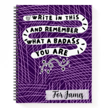 Personalized Badass Quote Purple Abstract Doodle