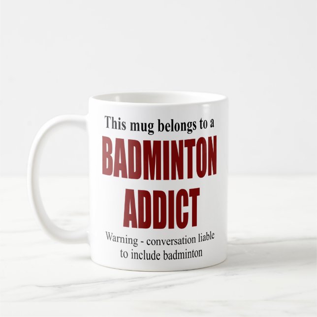 Personalized Badminton Gift Coffee Mug (Left)