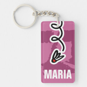 Personalized badminton keychain with name